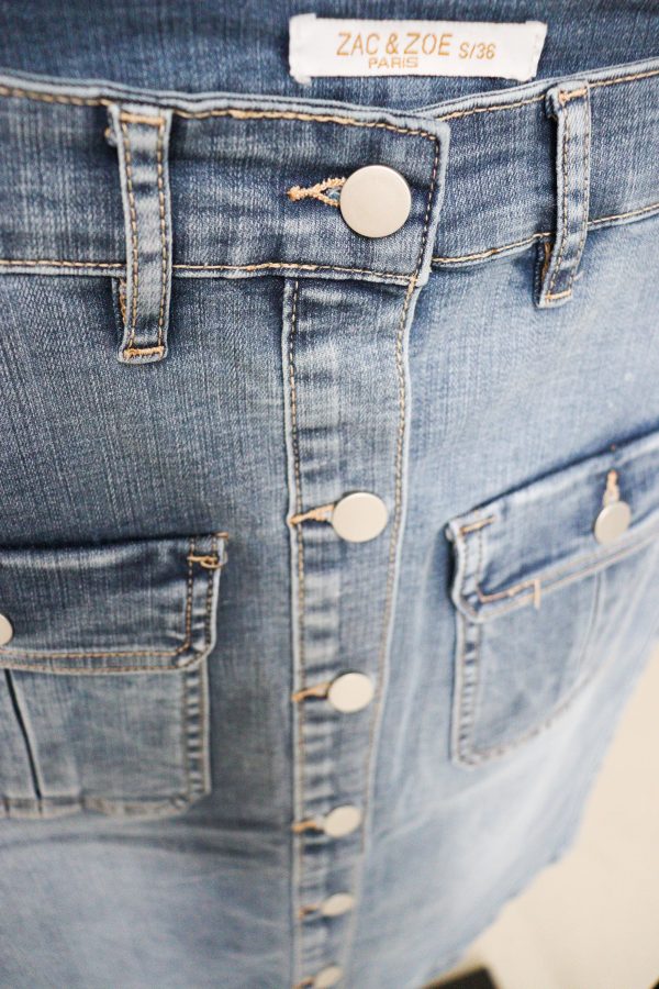 Jeansrock mit durchgehender Knopfleiste